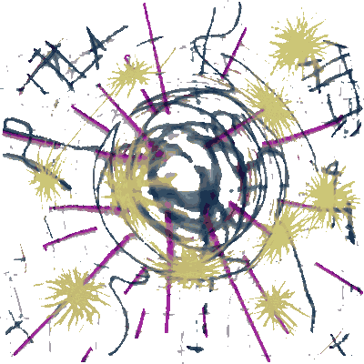 3 layer digital art with starburst